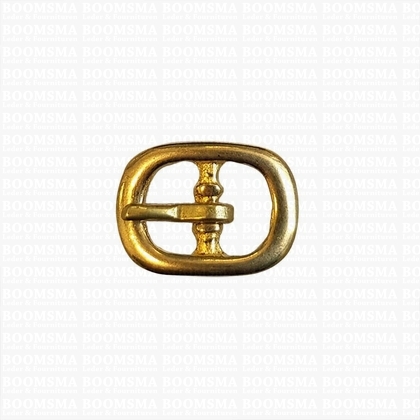 Oval centre bar buckle solid brass  12,5 mm (gold) - pict. 1