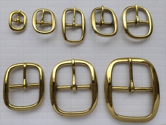 Oval centre bar buckle solid brass  - pict. 3