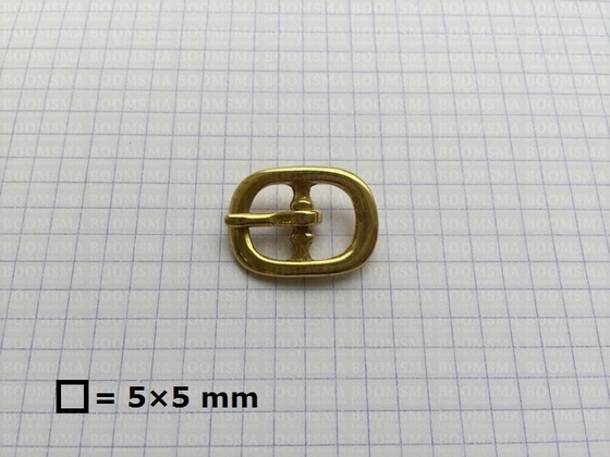 Oval centre bar buckle solid brass  12,5 mm (gold) - pict. 2