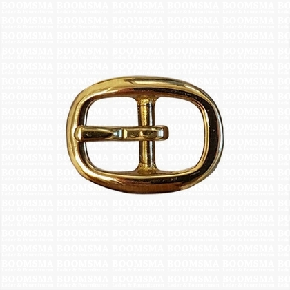 Heavy Oval centre bar buckle solid brass  16 mm (gold) lower centre bar - pict. 2