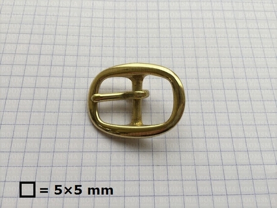 Heavy Oval centre bar buckle solid brass  16 mm (gold) lower centre bar - pict. 4