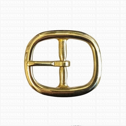 Oval centre bar buckle solid brass  25 mm (gold) - pict. 1