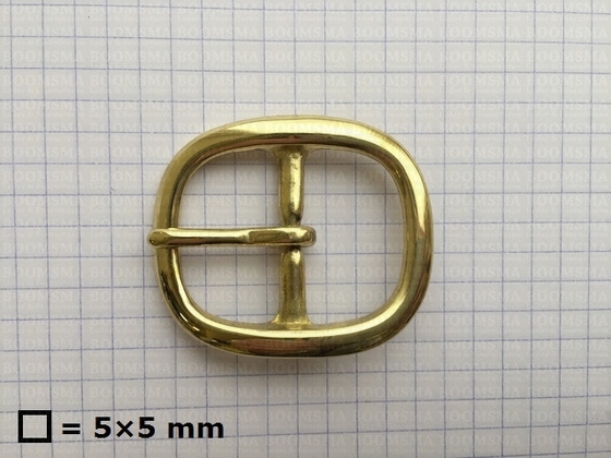 Oval centre bar buckle solid brass  25 mm (gold) - pict. 2