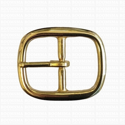 Oval centre bar buckle solid brass  32 mm (gold) - pict. 1