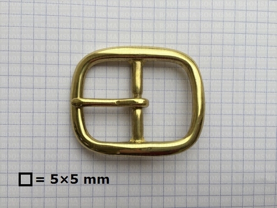 Oval centre bar buckle solid brass  32 mm (gold) - pict. 2