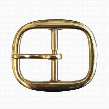 Oval centre bar buckle solid brass  38 mm (gold) - pict. 1