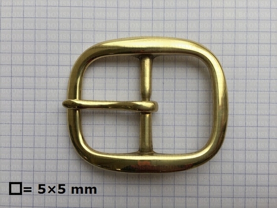 Oval centre bar buckle solid brass  38 mm (gold) - pict. 2