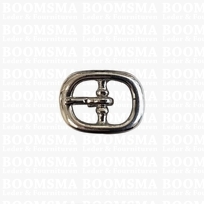 Oval centre bar buckle solid brass nickel plated 12,5 mm nickel plated