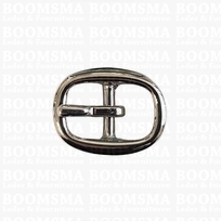 Heavy oval centre bar buckle solid brass nickel plated (low centre bar) 16 mm nickel plated