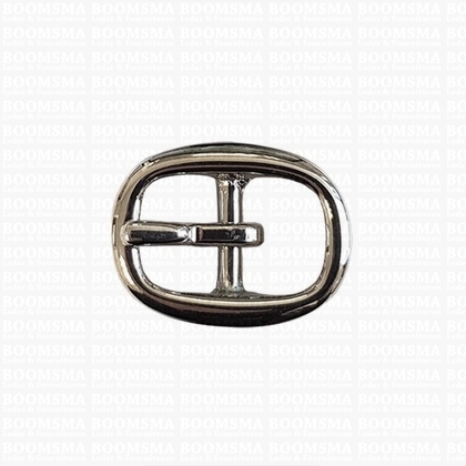 Heavy oval centre bar buckle solid brass nickel plated (low centre bar) 16 mm nickel plated - pict. 1