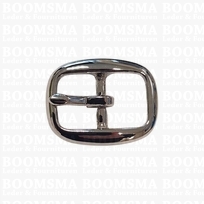Heavy oval centre bar buckle solid brass nickel plated (low centre bar) 19 a 20 mm nickel plated