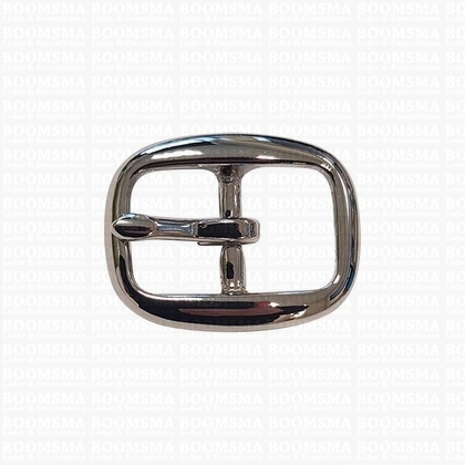 Heavy oval centre bar buckle solid brass nickel plated (low centre bar) 19 a 20 mm nickel plated - pict. 1