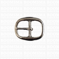 Heavy oval centre bar buckle solid brass nickel plated (low centre bar) 22 mm nickel plated