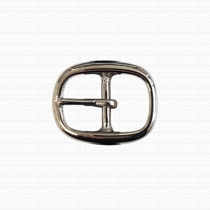 Heavy oval centre bar buckle solid brass nickel plated (low centre bar) 22 mm nickel plated - pict. 1