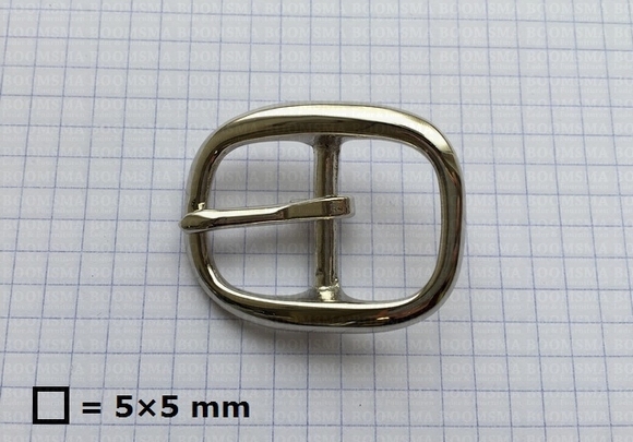Heavy oval centre bar buckle solid brass nickel plated (low centre bar) 22 mm nickel plated - pict. 2