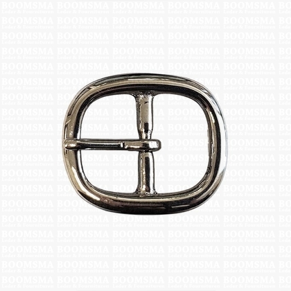 Oval centre bar buckle solid brass nickel plated 25 mm nickel plated - pict. 1