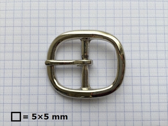 Oval centre bar buckle solid brass nickel plated 25 mm nickel plated - pict. 2