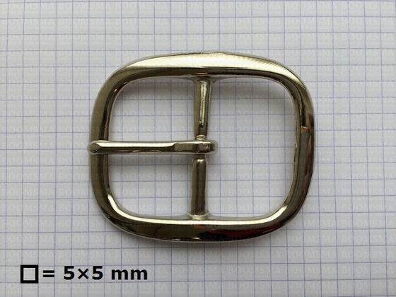 Oval centre bar buckle solid brass nickel plated 38 mm nickel plated - pict. 2