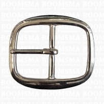 Oval centre bar buckle solid brass nickel plated 43 mm nickel plated