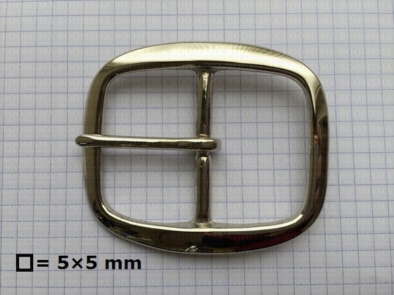Oval centre bar buckle solid brass nickel plated 43 mm nickel plated - pict. 2