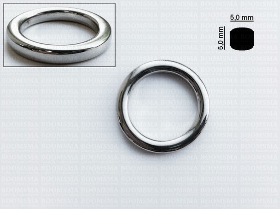 Ring deluxe oval and round silver Ø 25 mm (4,9 × 4,9 mm)  (ea) - pict. 1