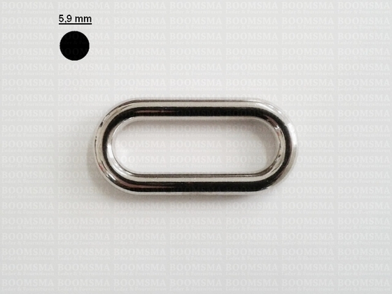 Ring deluxe oval and round silver Oval 40 × 13 mm , Ø 5 mm (thick) (ea) - pict. 2