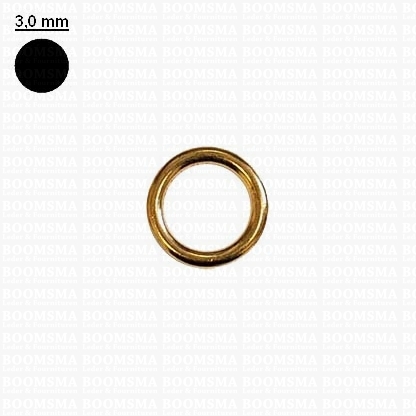 Ring round solid brass gold 16 mm × Ø 3 mm (ea) - pict. 1