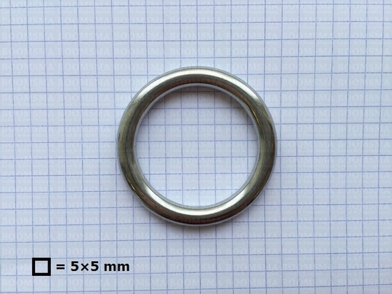Ring round stainless steel silver 35 mm × Ø 6 mm - pict. 3