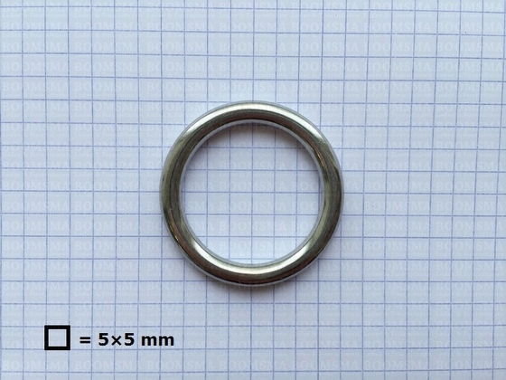 Ring round stainless steel silver 30 mm × Ø 5 mm - pict. 3