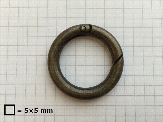 Ring-spring snap antique brass plated inside Ø 26 mm (ea) - pict. 2