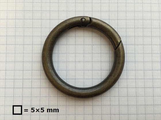 Ring-spring snap antique brass plated inside Ø 35 mm (ea) - pict. 2