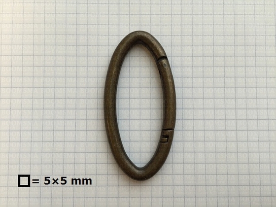 Ring-spring snap antique brass plated inside Ø 60 mm (ea) - pict. 2