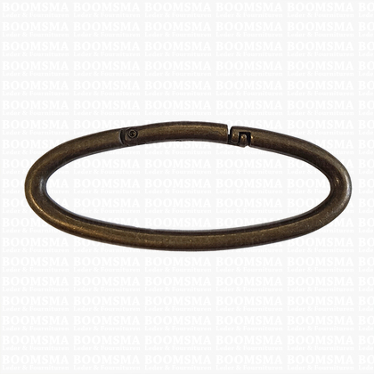 Ring-spring snap antique brass plated inside Ø 85 mm (ea) oval - pict. 1