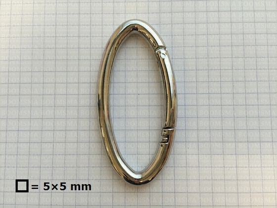 Ring-spring snap silver inside Ø 60 mm oval (ea) - pict. 2