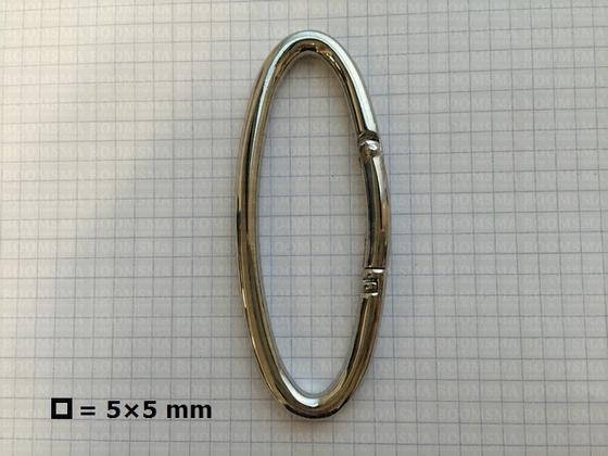 Ring-spring snap silver inside Ø 85 mm oval (ea) - pict. 2