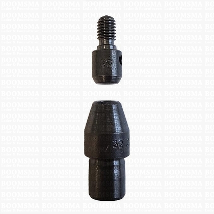 Handpress Supplies: Rivet setter for handpress fits double cap rivet 00/2 (per set) - pict. 1