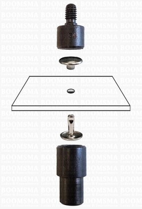 Handpress Supplies: Rivet setter for handpress fits double cap rivet 33/2 (per set) - pict. 2