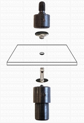 Handpress Supplies: Rivet setter for handpress fits rivet 36 (026, 39 & 42) (per set) - pict. 2