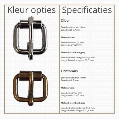 Roller buckle slim silver 10 mm Ø 2 mm (ea) - pict. 2