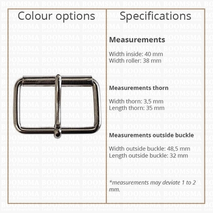 Roller buckle slim silver 40 mm, Ø 3,5 mm (ea) - pict. 3