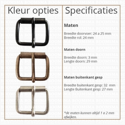 Roller buckle slim curved antique brass plated 25 mm - pict. 2