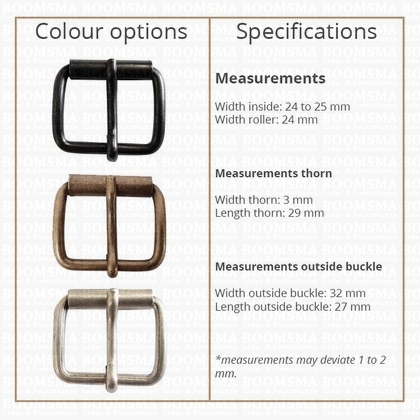 Roller buckle slim curved antique brass plated 25 mm - pict. 3