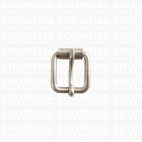 Roller buckle slim curved antique/mat silver  15 mm 