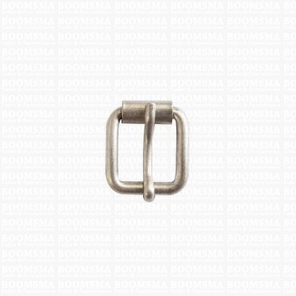 Roller buckle slim curved antique/mat silver  15 mm  - pict. 1