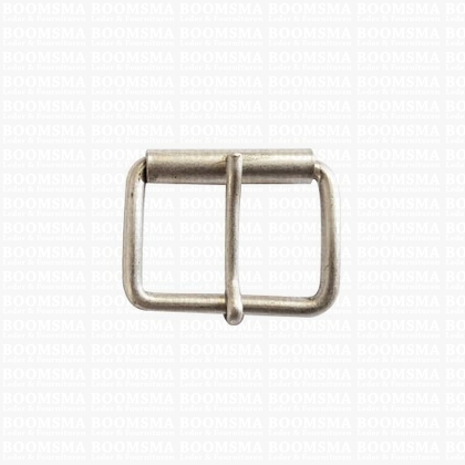 Roller buckle slim curved antique/mat silver  35 mm  - pict. 1