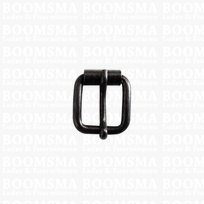 Roller buckle slim curved nearly black 15 mm