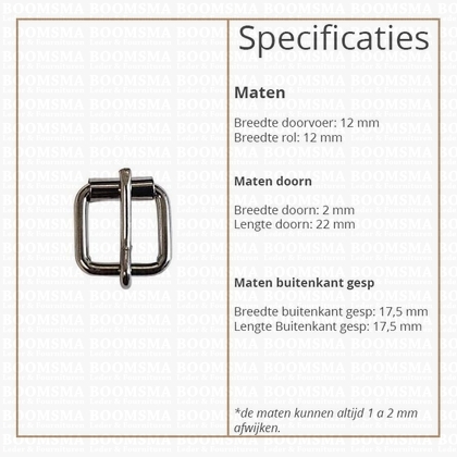 Roller buckle slim silver 12 mm, Ø 2,0 mm - pict. 2