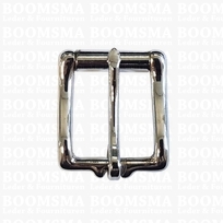 Roller buckle solid brass chrome plated 32 mm silver