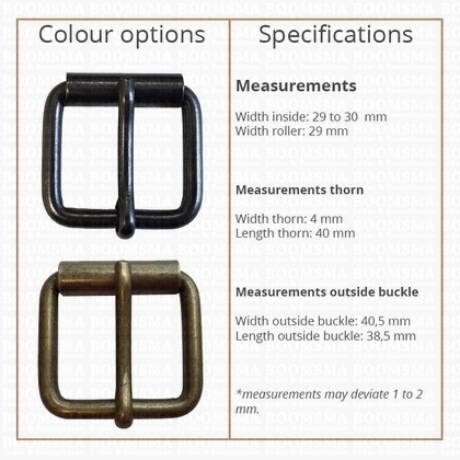 Roller buckle thick antique brass plated 30 mm rollerbuckle for belt - pict. 3