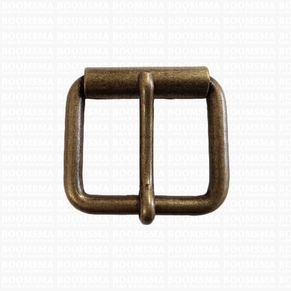 Roller buckle thick antique brass plated 35 mm rollerbuckle for belt - pict. 1
